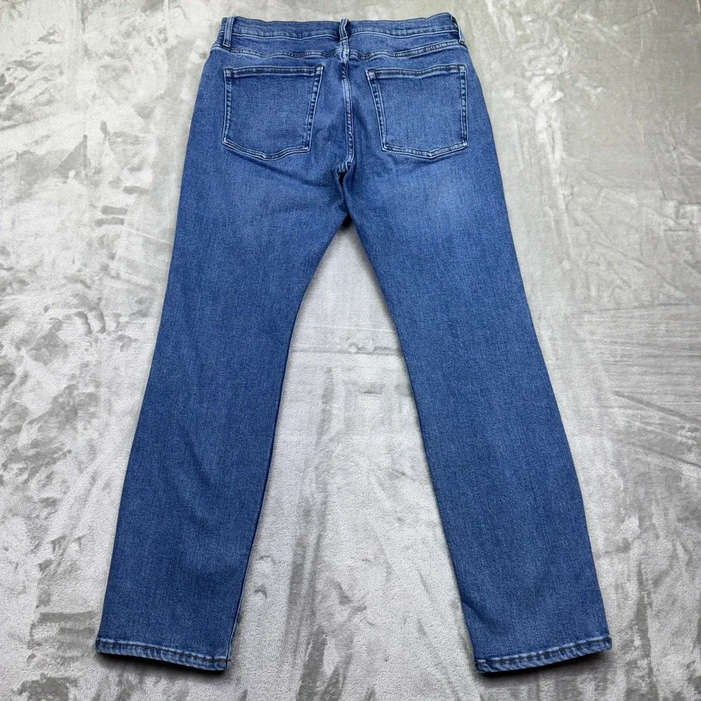 J. Crew Womens 770 Stretch Straight Leg Dark Wash Denim Jeans Sz 32 Grunge Retro